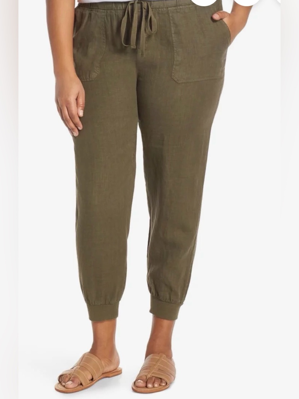 Caslon 100% linen jogger pants size M